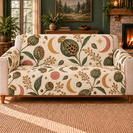 Seedpod Crescent Toss Sofa Cover, Botanical Decor, Gift for Garden Lovers