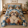 Shih Tzu Autumn Patchwork Quilt Set