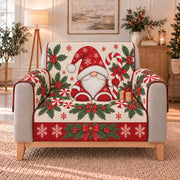 Christmas Gnome Candy Cane Sofa Cover, single-seat armchair view
