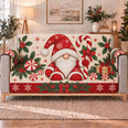 Christmas Gnome Candy Cane Sofa Cover, Festive Holiday Home Decor, Gift for Gnome Lovers