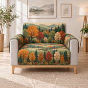 Autumn Forest Landscape Sofa Cover, single-seat armchair view