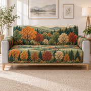 Autumn Forest Landscape Sofa Cover, long sofa view