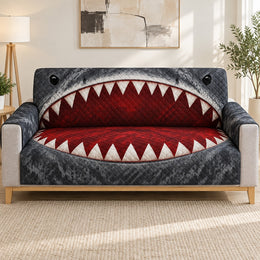 Shark Mouth Sofa Cover, Bold Ocean Home Decor, Gift for Shark Lovers