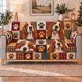 Basset Hound Patchwork Sofa Cover, Cozy Dog Home Decor, Gift for Basset Lovers
