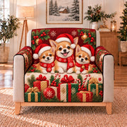 Christmas Chihuahua Sofa Cover, single-seat armchair view