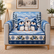 Winter Penguin Trio Sofa Cover, single-seat armchair view