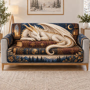 Sleeping White Dragon Sofa Cover, long sofa view