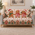 Gingerbread Family Sofa Cover, Sweet Christmas Home Decor, Gift for Holiday Lovers