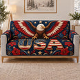 USA Bald Eagle Sofa Cover, Patriotic Floral Home Decor, Gift for America Lovers