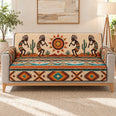 Kokopelli Southwest Sofa Cover, Desert Geometric Home Decor, Gift for Folk Art Lovers