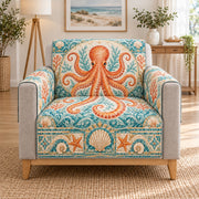 Orange Octopus Sofa Cover, single-seat armchair view