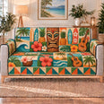 Tropical Tiki Patchwork Sofa Cover, Surf and Island Home Decor, Gift for Beach Lovers