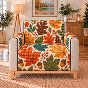 Autumn Leaves and Acorns Sofa Cover, single-seat armchair view