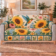 Hummingbird and Sunflower Sofa Cover, Floral Garden Home Decor, Gift for Bird Lovers