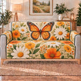 Monarch Butterfly and Daisy Sofa Cover, Floral Home Decor, Gift for Butterfly Lovers