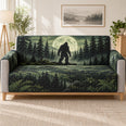 Bigfoot Moonlit Forest Sofa Cover, Woodland Home Decor, Gift for Sasquatch Lovers