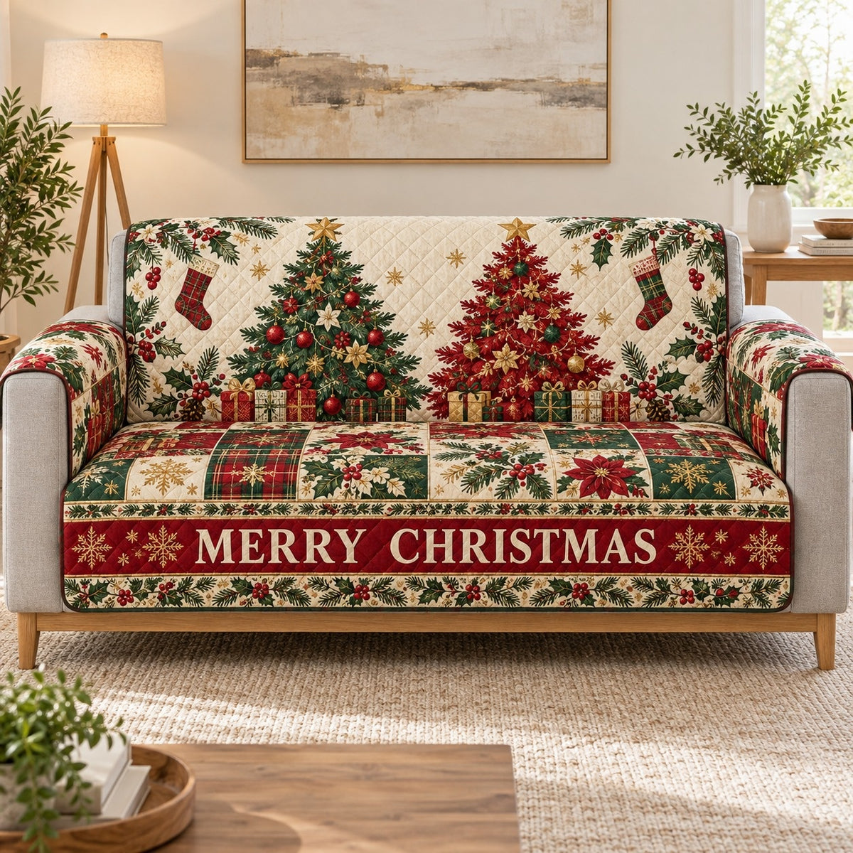 Christmas Trees Sofa Cover, sofa view
