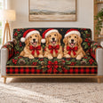 Christmas Golden Retriever Sofa Cover, Festive Dog Home Decor, Gift for Dog Lovers