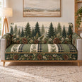 Evergreen Forest Sofa Cover, Rustic Pinecone Cabin Home Decor, Gift for Nature Lovers