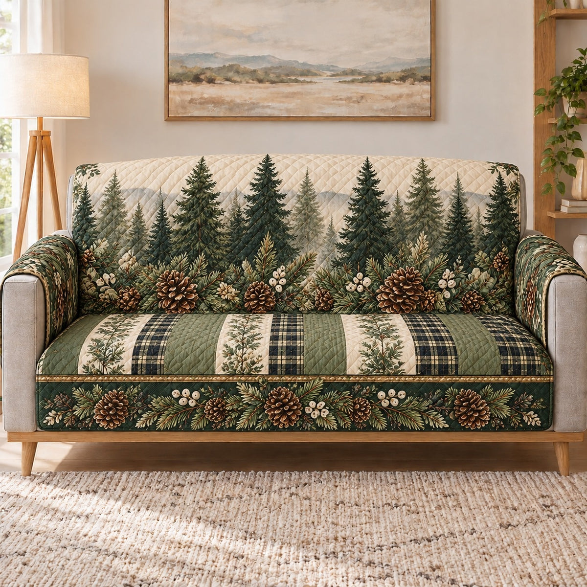Evergreen Forest Sofa Cover, sofa view