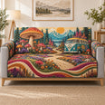 Mushroom Camper Van Sofa Cover, Boho Forest Adventure Decor, Gift for Camping Lovers