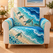 Sea Turtle Ocean Sofa Cover, single-seat armchair view