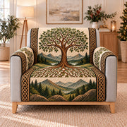Celtic Tree of Life Sofa Cover, single-seat armchair view