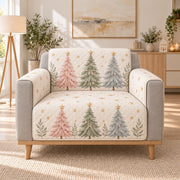 Pastel Christmas Trees Sofa Cover, single-seat armchair view