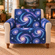 Spiral Galaxy Rosettes sofa cover on a beige armchair