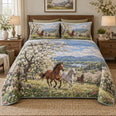 Spring Orchard Run Horse Open Landscape Quilt Set