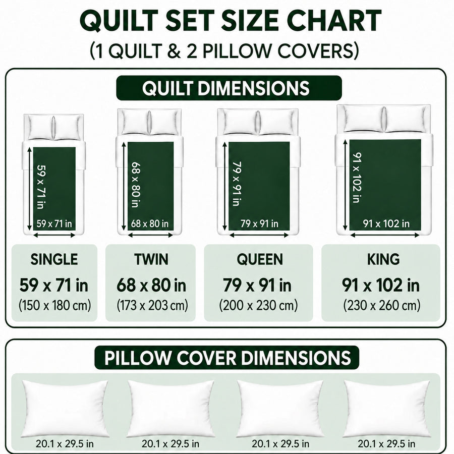 Tails & Loom quilt size chart