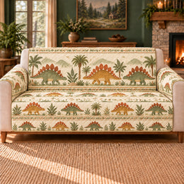 Stegosaurus Plate Rhythm Sofa Cover, Prehistoric Decor, Gift for Dinosaur Lovers
