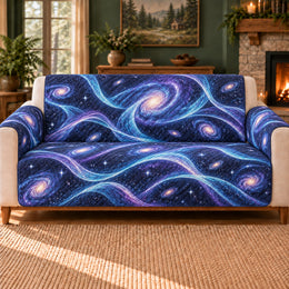 Stellar Current Ribbons Sofa Cover, Galaxy Decor, Gift for Cosmic Art Lovers