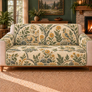 Stone Garden Mosaic sofa cover on a beige sofa