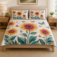 Sunflower Butterfly Floral Quilt Set