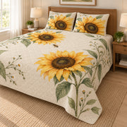 Sunflower Honeybee Quilt Set right angle