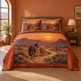 Sunset Trail Horses Horse Western Ranch Quilt Set