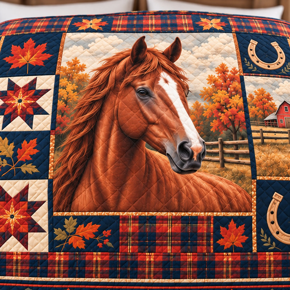 Horse Autumn Patchwork Quilt Set – additional view 3