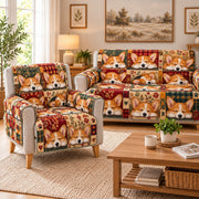 Corgi Patchwork Sofa Cover, Cute Dog Lover Couch Protector Gift
