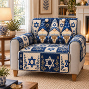 Hanukkah Gnome Sofa Cover, Star of David Couch Protector Gift
