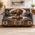 Southwestern Bison Sofa Cover, Rustic Wildlife Couch Protector Gift