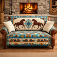 Southwestern Horse Sofa Cover, Western Ranch Couch Protector Gift