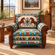 Southwestern Horse Sofa Cover, Western Ranch Couch Protector Gift