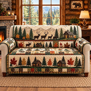 Woodland Camping Sofa Cover, Rustic Cabin Couch Protector Gift