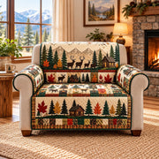 Woodland Camping Sofa Cover, Rustic Cabin Couch Protector Gift