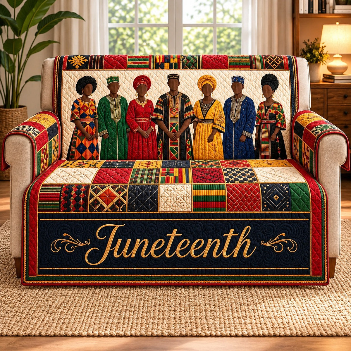 Juneteenth Heritage Sofa Cover, Black Culture Couch Protector Gift