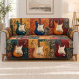 Vintage Guitar Sofa Cover, Music Lover Couch Protector Gift for Musicians