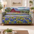 Red Barn Bluebonnet Sofa Cover, Country Farmhouse Couch Protector Gift