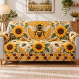 Sunflower Honey Bee Sofa Cover, Farmhouse Couch Protector Gift