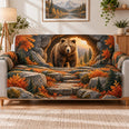 Autumn Bear Sofa Cover, Woodland Wildlife Couch Protector Gift
